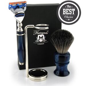 Haryali London Five Edge Luxury Razor And Synthetic Black Badger Brush Men'S Shaving Set Haryali London Five Edge Luxury Razor And Synthetic Black Badger Brush Men'S Shaving Set