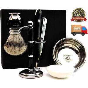Haryali London Men Shaving Set Synthetic Hair Brush Cut Throat Razor Soap/bowl/stand New Kit Haryali London Men Shaving Set Synthetic Hair Brush Cut Throat Razor Soap/bowl/stand New Kit