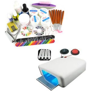 Gadgetcking 36w Uv Lamp Gel Polish Curing Dryer Light Acrylic Nail Art Kit Set Powder Glue Gadgetcking 36w Uv Lamp Gel Polish Curing Dryer Light Acrylic Nail Art Kit Set Powder Glue