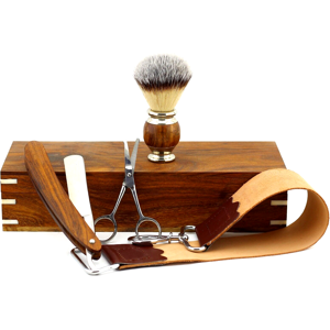 Haryali London Men Shaving Kit Wooden Brush Straight Razor Barber Salon Strop Trimming Scissor Haryali London Men Shaving Kit Wooden Brush Straight Razor Barber Salon Strop Trimming Scissor