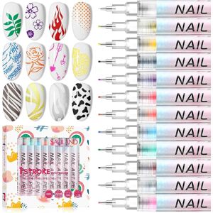 Saviland Nail Art Pens, 2025 Upgrade Ultra-Thin Tip Fineliner, 12 Colors Quick Saviland Nail Art Pens, 2025 Upgrade Ultra-Thin Tip Fineliner, 12 Colors Quick