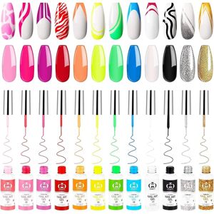 Goicc 12-Colour Gel Liner Nail Art Set For Girls– Painted Gel Polish Kit For Diy Na Goicc 12-Colour Gel Liner Nail Art Set For Girls– Painted Gel Polish Kit For Diy Na