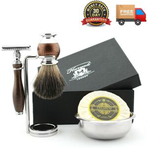 Haryali London Mens Shaving Kit Badger Shaving Brush, De Safety Razor Set For Beard Grooming Haryali London Mens Shaving Kit Badger Shaving Brush, De Safety Razor Set For Beard Grooming