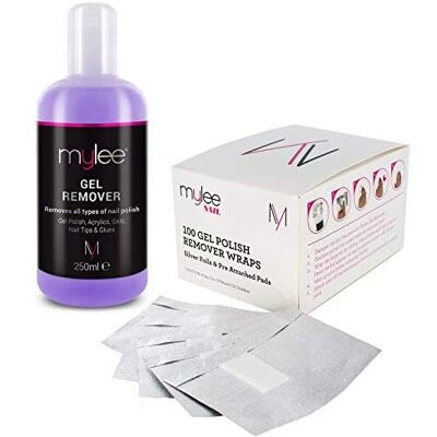Mylee Gel Nail Polish Remover 250ml 100pcs Alu Foil Wraps Kit 100 Pure Acetone Soak O Mylee Gel Nail Polish Remover 250ml 100pcs Alu Foil Wraps Kit 100 Pure Acetone Soak O