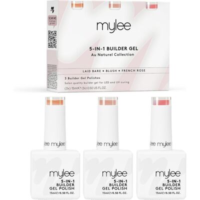 Mylee 5 In 1 Builder Base Strengthening Gel Trio 3x15ml, Uv/led Nail Polish Coa Mylee 5 In 1 Builder Base Strengthening Gel Trio 3x15ml, Uv/led Nail Polish Coa