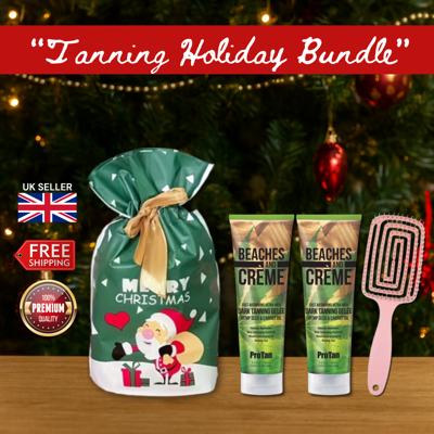2 X Pro Tan Beaches & Crème Gelee 250ml + Hair Brush + Christmas Gift Bag 🎁 2 X Pro Tan Beaches & Crème Gelee 250ml + Hair Brush + Christmas Gift Bag 🎁