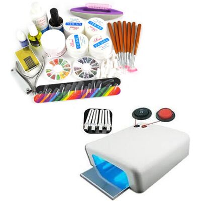 Gadgetcking 36w Uv Lamp Gel Polish Curing Dryer Light Acrylic Nail Art Kit Set Powder Glue Gadgetcking 36w Uv Lamp Gel Polish Curing Dryer Light Acrylic Nail Art Kit Set Powder Glue
