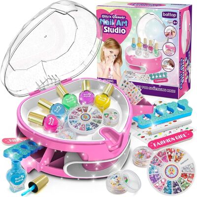 Dkinghome Girls Nail Art Kit Kids, Kids Nail Polish Sets For Girls Toys Age 6 7 8 9 10 11 Dkinghome Girls Nail Art Kit Kids, Kids Nail Polish Sets For Girls Toys Age 6 7 8 9 10 11