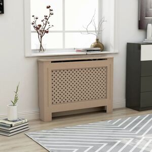 Vidaxl Radiator Cover Mdf Brown 112x19x81.5cm Slatted Shelf Panel Heater Cabinet Modern Vidaxl Radiator Cover Mdf Brown 112x19x81.5cm Slatted Shelf Panel Heater Cabinet Modern