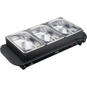 Cooks Professional 3 Section Buffet Warmer Food Server Tray Hot Plate 4.5l Adjustable Temp Black Cooks Professional 3 Section Buffet Warmer Food Server Tray Hot Plate 4.5l Adjustable Temp Black