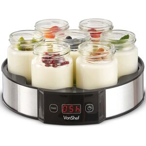 Yoghurt Maker Machine – Yogurt Maker With 7 X 180ml Glass Jars & Lids, Vonshef Yoghurt Maker Machine – Yogurt Maker With 7 X 180ml Glass Jars & Lids, Vonshef