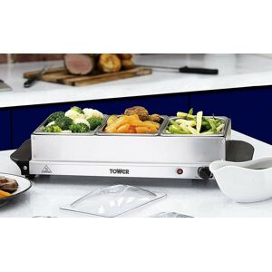 Tower Portable Food Warmer Buffet Server 3 X 1.5l Hot Plate Pan Bain Marie Tower Portable Food Warmer Buffet Server 3 X 1.5l Hot Plate Pan Bain Marie