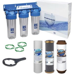 Aquafilter 3 Stage 10\" Water Purifier Dechlorinator And Iron Reducing Filter Kit 1/2\" N Aquafilter 3 Stage 10\" Water Purifier Dechlorinator And Iron Reducing Filter Kit 1/2\" N