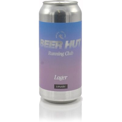 Beer Hut Brewing Company Running Club Lager 3.9% ABV 440ml Beer Hut Brewing Company Running Club Lager 3.9% ABV 440ml