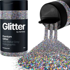 Hemway Glitter Shaker 125g / 4.4oz Gun Metal Grey Holographic Cosmetic, Festival, Epoxy Resin, Crafts Hemway Glitter Shaker 125g / 4.4oz Gun Metal Grey Holographic Cosmetic, Festival, Epoxy Resin, Crafts