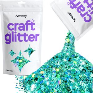 Hemway Multi-Size Craft Glitter 100g / 3.5oz Turquoise Blue Holographic Epoxy Resin, DIY, Tumbler, Decoration Hemway Multi-Size Craft Glitter 100g / 3.5oz Turquoise Blue Holographic Epoxy Resin, DIY, Tumbler, Decoration