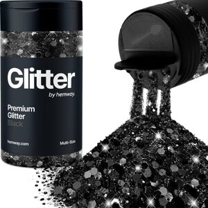 Hemway Multi-Size Glitter Shaker 120g / 4.2oz Black Cosmetic, Festival, Epoxy Resin, Crafts Hemway Multi-Size Glitter Shaker 120g / 4.2oz Black Cosmetic, Festival, Epoxy Resin, Crafts