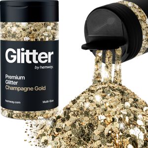 Hemway Multi-Size Glitter Shaker 120g / 4.2oz Champagne Gold Cosmetic, Festival, Epoxy Resin, Crafts Hemway Multi-Size Glitter Shaker 120g / 4.2oz Champagne Gold Cosmetic, Festival, Epoxy Resin, Crafts