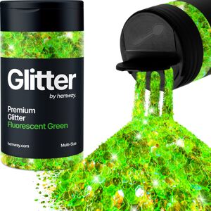 Hemway Multi-Size Glitter Shaker 120g / 4.2oz Fluorescent Green Cosmetic, Festival, Epoxy Resin, Crafts Hemway Multi-Size Glitter Shaker 120g / 4.2oz Fluorescent Green Cosmetic, Festival, Epoxy Resin, Crafts