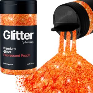 Hemway Multi-Size Glitter Shaker 120g / 4.2oz Fluorescent Peach Cosmetic, Festival, Epoxy Resin, Crafts Hemway Multi-Size Glitter Shaker 120g / 4.2oz Fluorescent Peach Cosmetic, Festival, Epoxy Resin, Crafts