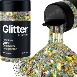 Hemway Multi-Size Glitter Shaker 120g / 4.2oz Gold Silver Holographic Cosmetic, Festival, Epoxy Resin, Crafts Hemway Multi-Size Glitter Shaker 120g / 4.2oz Gold Silver Holographic Cosmetic, Festival, Epoxy Resin, Crafts