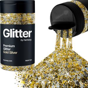 Hemway Multi-Size Glitter Shaker 120g / 4.2oz Gold Silver Cosmetic, Festival, Epoxy Resin, Crafts Hemway Multi-Size Glitter Shaker 120g / 4.2oz Gold Silver Cosmetic, Festival, Epoxy Resin, Crafts