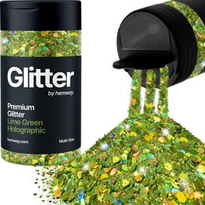 Hemway Multi-Size Glitter Shaker 120g / 4.2oz Lime Green Holographic Cosmetic, Festival, Epoxy Resin, Crafts Hemway Multi-Size Glitter Shaker 120g / 4.2oz Lime Green Holographic Cosmetic, Festival, Epoxy Resin, Crafts