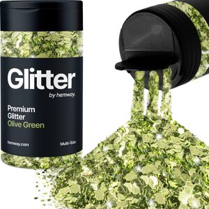 Hemway Multi-Size Glitter Shaker 120g / 4.2oz Olive Green Cosmetic, Festival, Epoxy Resin, Crafts Hemway Multi-Size Glitter Shaker 120g / 4.2oz Olive Green Cosmetic, Festival, Epoxy Resin, Crafts