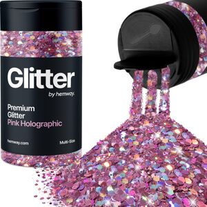 Hemway Multi-Size Glitter Shaker 120g / 4.2oz Pink Holographic Cosmetic, Festival, Epoxy Resin, Crafts Hemway Multi-Size Glitter Shaker 120g / 4.2oz Pink Holographic Cosmetic, Festival, Epoxy Resin, Crafts