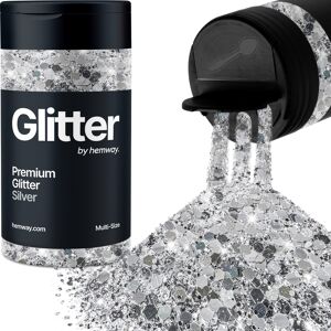 Hemway Multi-Size Glitter Shaker 120g / 4.2oz Silver Cosmetic, Festival, Epoxy Resin, Crafts Hemway Multi-Size Glitter Shaker 120g / 4.2oz Silver Cosmetic, Festival, Epoxy Resin, Crafts