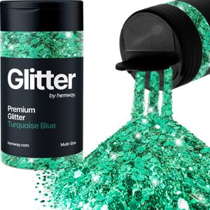 Hemway Multi-Size Glitter Shaker 120g / 4.2oz Turquoise Blue Cosmetic, Festival, Epoxy Resin, Crafts Hemway Multi-Size Glitter Shaker 120g / 4.2oz Turquoise Blue Cosmetic, Festival, Epoxy Resin, Crafts