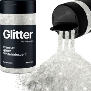 Hemway Multi-Size Glitter Shaker 120g / 4.2oz White Iridescent Cosmetic, Festival, Epoxy Resin, Crafts Hemway Multi-Size Glitter Shaker 120g / 4.2oz White Iridescent Cosmetic, Festival, Epoxy Resin, Crafts