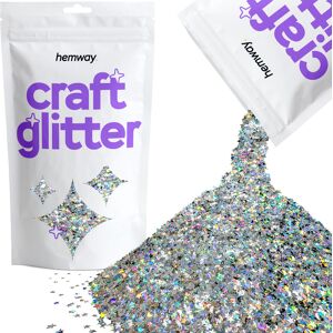 Hemway Craft Glitter 100g / 3.5oz Silver Holographic Stars Moons Epoxy Resin, DIY, Tumbler, Decoration Hemway Craft Glitter 100g / 3.5oz Silver Holographic Stars Moons Epoxy Resin, DIY, Tumbler, Decoration