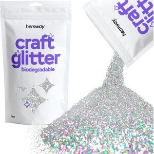 Hemway Eco Friendly Biodegradable Craft Glitter 100g / 3.5oz Silver Holographic DIY, Decoration, Arts & Crafts Hemway Eco Friendly Biodegradable Craft Glitter 100g / 3.5oz Silver Holographic DIY, Decoration, Arts & Crafts