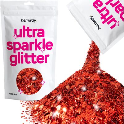 Hemway Multi-Size Ultra Sparkle Glitter 100g / 3.5oz Red Cosmetic, Festival, Crafts Hemway Multi-Size Ultra Sparkle Glitter 100g / 3.5oz Red Cosmetic, Festival, Crafts