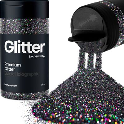 Hemway Glitter Shaker 125g / 4.4oz Black Holographic Cosmetic, Festival, Epoxy Resin, Crafts Hemway Glitter Shaker 125g / 4.4oz Black Holographic Cosmetic, Festival, Epoxy Resin, Crafts