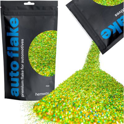 Hemway Automotive Glitter 100g / 3.5oz Lime Green Holographic Metal Flake Custom Spray Painting Hemway Automotive Glitter 100g / 3.5oz Lime Green Holographic Metal Flake Custom Spray Painting