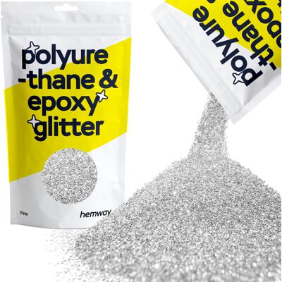 Hemway Epoxy Resin Glitter 100g / 3.5oz Silver Polyurethane Tumblers Flooring Hemway Epoxy Resin Glitter 100g / 3.5oz Silver Polyurethane Tumblers Flooring