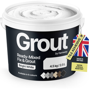 Hemway - Premium Bright White - Ready-Mixed - Mould-Resistant - Grout Hemway - Premium Bright White - Ready-Mixed - Mould-Resistant - Grout
