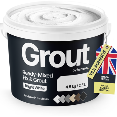 Hemway - Premium Bright White - Ready-Mixed - Mould-Resistant - Grout Hemway - Premium Bright White - Ready-Mixed - Mould-Resistant - Grout