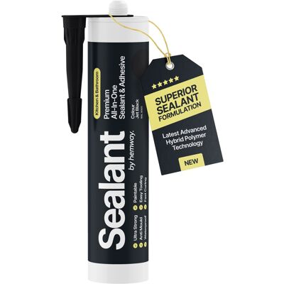 Hemway Kitchen & Bathroom Sealant & Adhesive Jet Black Hybrid Polymer All-In-One Hemway Kitchen & Bathroom Sealant & Adhesive Jet Black Hybrid Polymer All-In-One