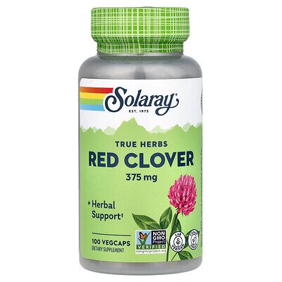 Solaray, True Herbs, Red Clover, 375 mg, 100 VegCaps Solaray, True Herbs, Red Clover, 375 mg, 100 VegCaps