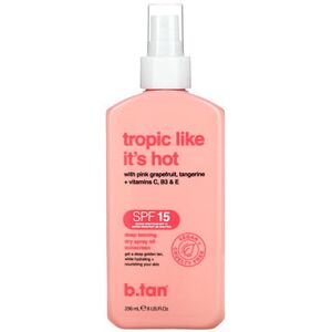 b.tan, Tropic Like It's Hot, Deep Tanning Dry Spray Oil Sunscreen, SPF 15, 8 fl oz (236 ml) b.tan, Tropic Like It's Hot, Deep Tanning Dry Spray Oil Sunscreen, SPF 15, 8 fl oz (236 ml)
