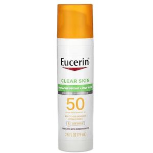 Eucerin Clear Skin, Lightweight Sunscreen Lotion for Face, SPF 50, Fragrance Free, 2.5 fl oz (75 ml) Eucerin Clear Skin, Lightweight Sunscreen Lotion for Face, SPF 50, Fragrance Free, 2.5 fl oz (75 ml)
