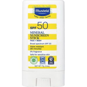 Mustela, Mineral Sunscreen Stick, SPF 50, 0.6 oz (17 g) Mustela, Mineral Sunscreen Stick, SPF 50, 0.6 oz (17 g)