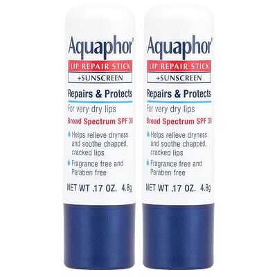 Aquaphor - Lip Repair Stick + Sunscreen - Fragrance Free - SPF30 - lip care Aquaphor - Lip Repair Stick + Sunscreen - Fragrance Free - SPF30 - lip care