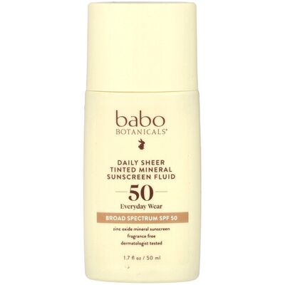 Babo Botanicals - Daily Sheer Fluid Tinted Mineral Sunscreen Babo Botanicals - Daily Sheer Fluid Tinted Mineral Sunscreen