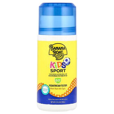 Banana Boat, Kids Sport, Sunscreen Lotion Roll-On, SPF 60+, 2.5 fl oz (75 ml) Banana Boat, Kids Sport, Sunscreen Lotion Roll-On, SPF 60+, 2.5 fl oz (75 ml)