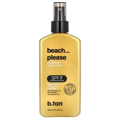 b.tan, Beach...Please, Dry Spray Oil Sunscreen, SPF 7, Deep Tanning, 8 fl oz (236 ml) b.tan, Beach...Please, Dry Spray Oil Sunscreen, SPF 7, Deep Tanning, 8 fl oz (236 ml)