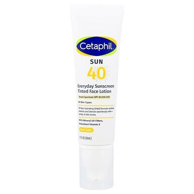Cetaphil Everyday Sunscreen, Tinted Face Lotion, All Skin Types, SPF 40, 1.7 fl oz (50 ml) Cetaphil Everyday Sunscreen, Tinted Face Lotion, All Skin Types, SPF 40, 1.7 fl oz (50 ml)